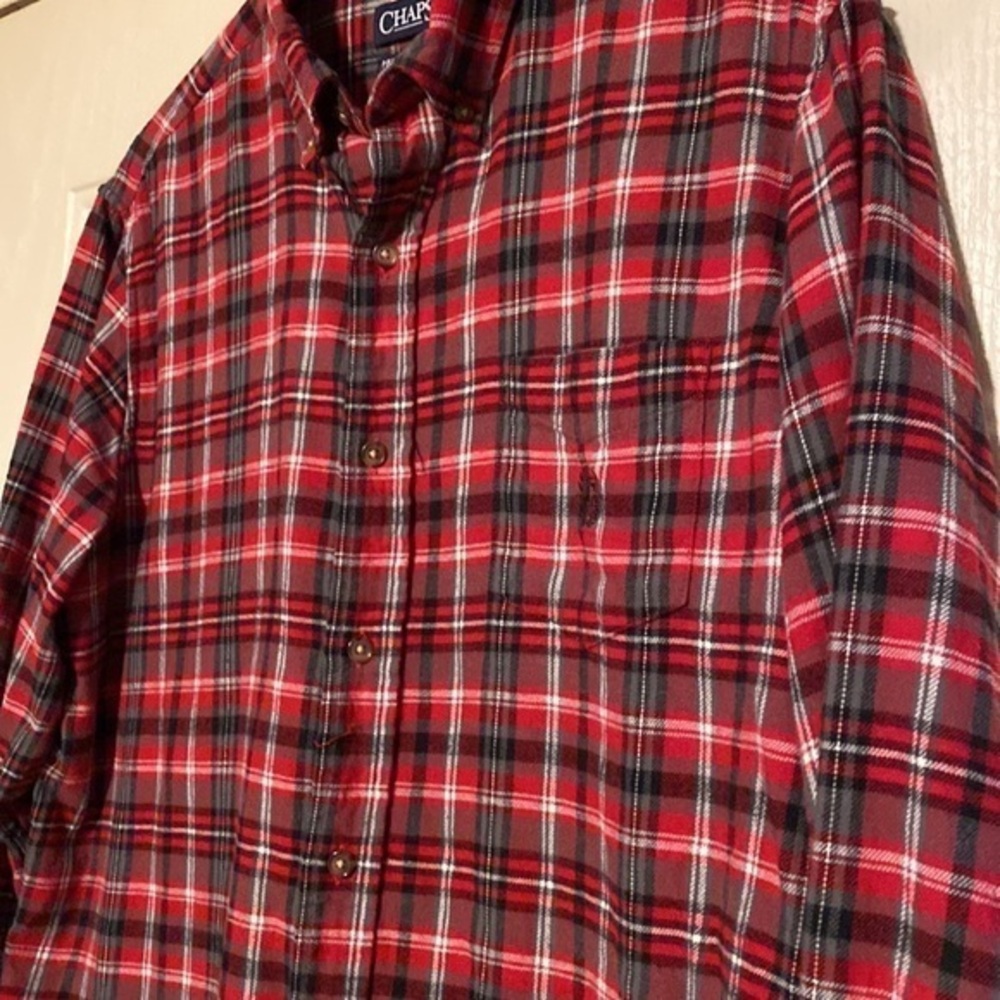 Chaps Performance Flannel Plaid Button Down Shirt - image 4